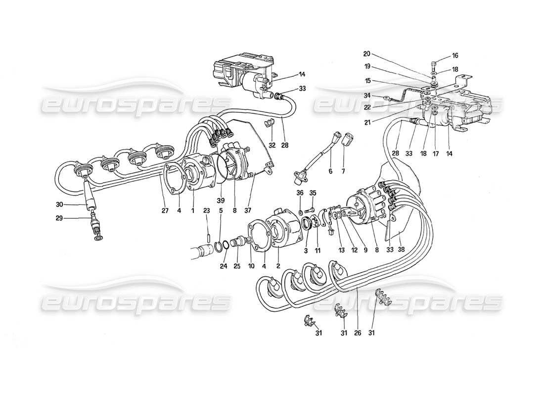 Ferrari 288 GTO engine ignition Parts Diagram