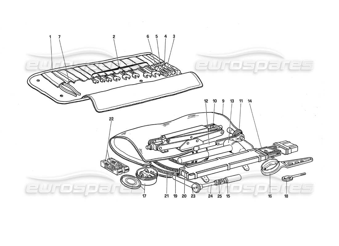 Ferrari 288 GTO Toolkit Parts Diagram