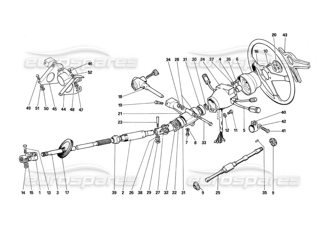 Ferrari 412 (Mechanical) Steering Control Parts Diagram