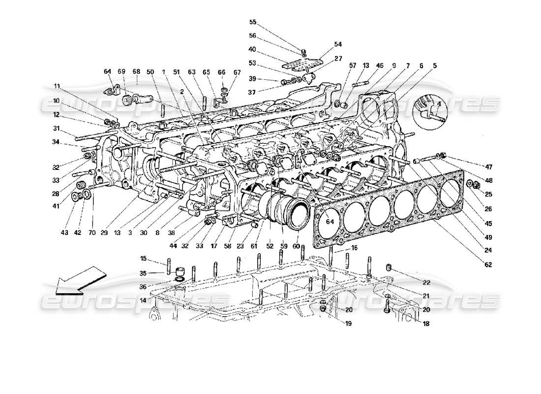Ferrari 512 TR crankcase Parts Diagram