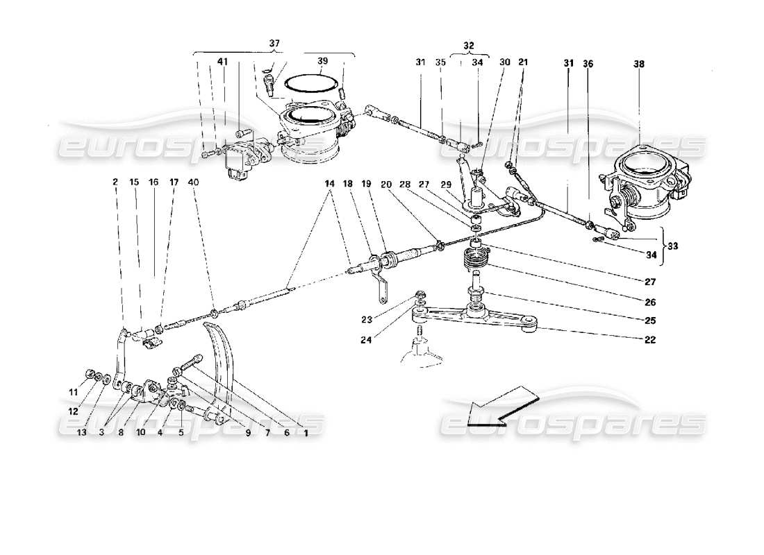 Ferrari 512 TR Throttle Control -Not for GD- Parts Diagram