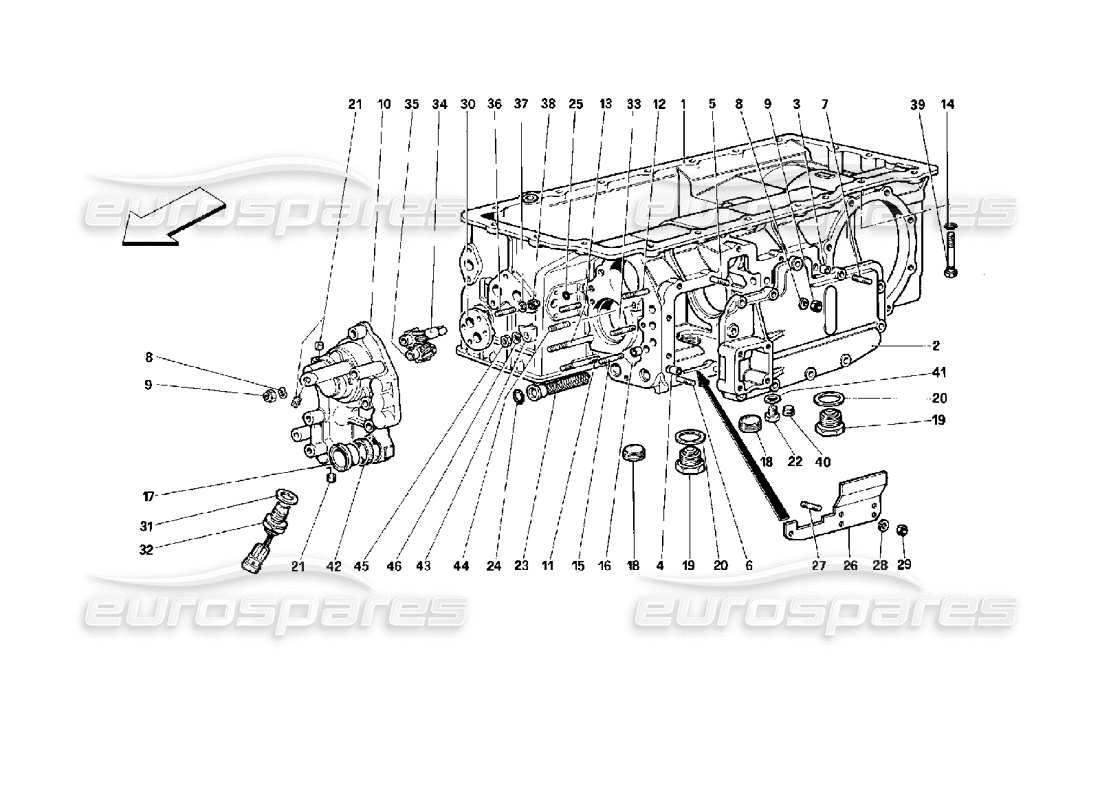 Ferrari 512 TR GEARBOX Parts Diagram