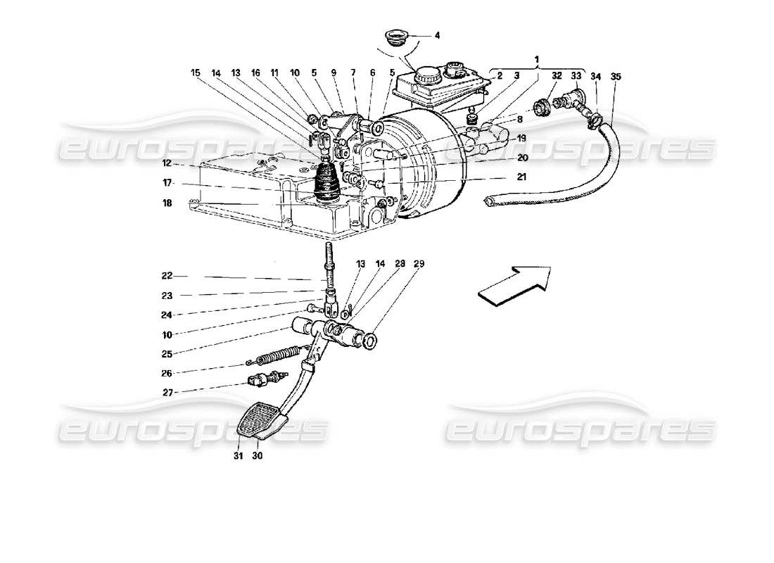 Ferrari 512 TR Brake Hydraulic System -Valid for GD- Parts Diagram