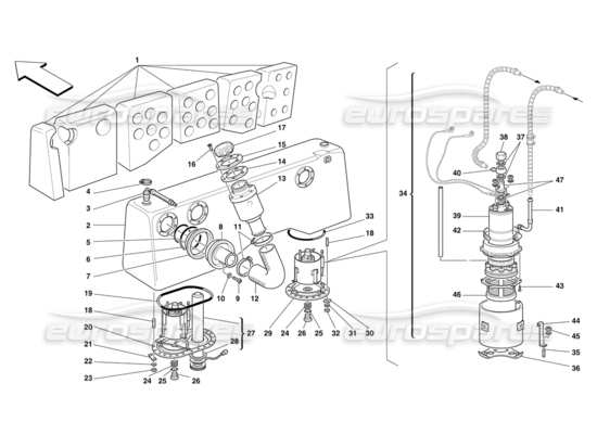 a part diagram from the Ferrari F50 parts catalogue