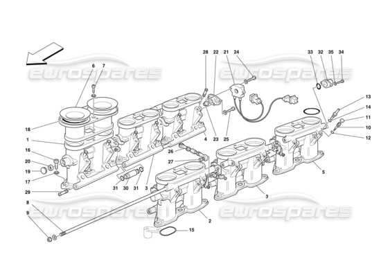 a part diagram from the Ferrari F50 parts catalogue