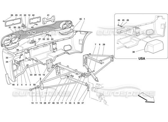 a part diagram from the Ferrari F50 parts catalogue