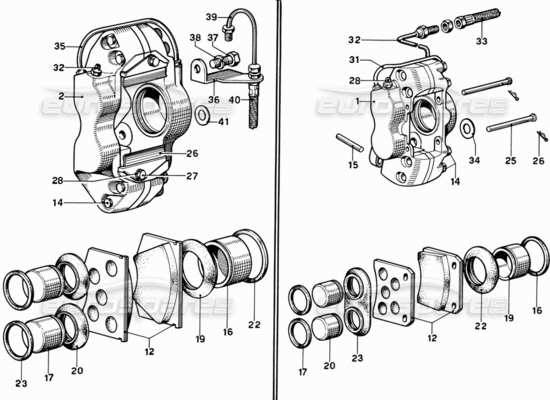 a part diagram from the Ferrari 330 and 365 parts catalogue