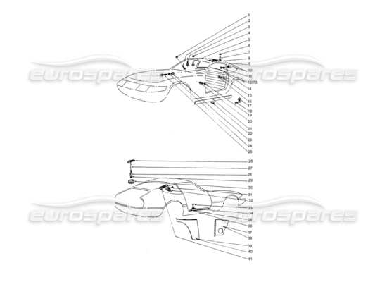 a part diagram from the Ferrari 330 and 365 parts catalogue