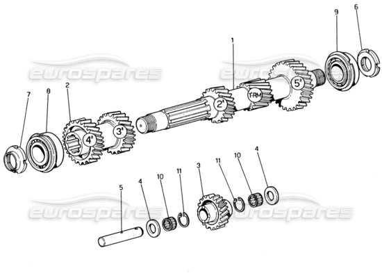 a part diagram from the Ferrari 330 and 365 parts catalogue