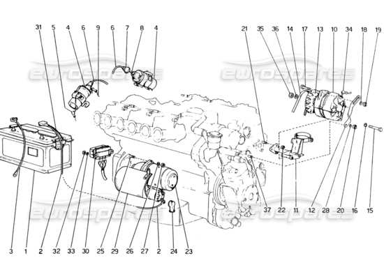 a part diagram from the Ferrari 330 and 365 parts catalogue