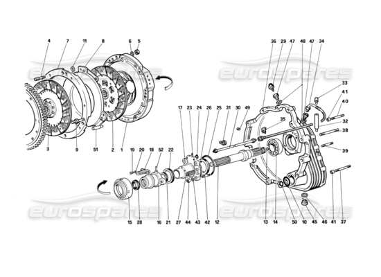 a part diagram from the Ferrari Testarossa parts catalogue