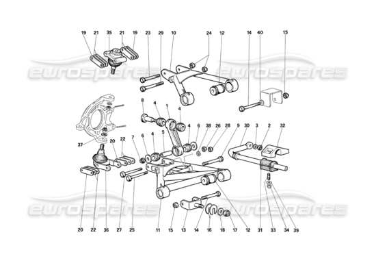 a part diagram from the Ferrari Testarossa parts catalogue