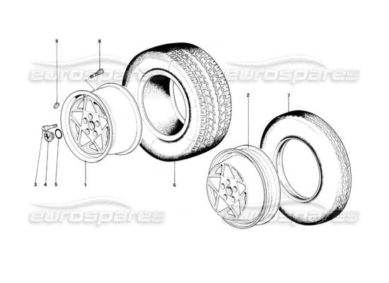 a part diagram from the Ferrari Testarossa parts catalogue