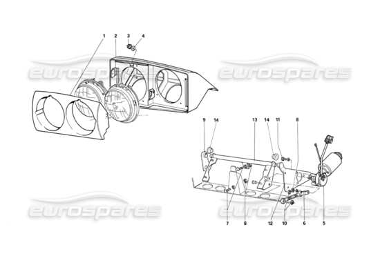 a part diagram from the Ferrari Testarossa parts catalogue