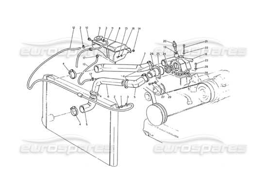 a part diagram from the Maserati Biturbo (1983-1995) parts catalogue