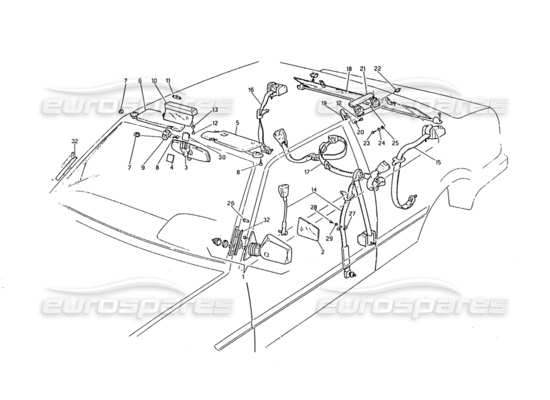 a part diagram from the Maserati Biturbo (1983-1995) parts catalogue