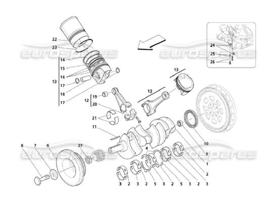 a part diagram from the Maserati Quattroporte M139 (2005-2013) parts catalogue