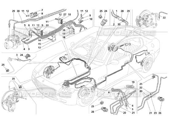 a part diagram from the Maserati Quattroporte M139 (2005-2013) parts catalogue