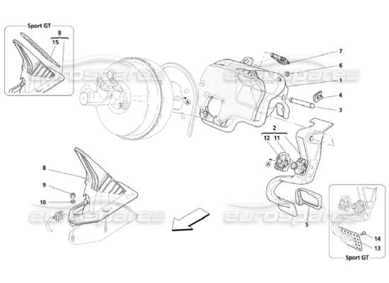 a part diagram from the Maserati Quattroporte M139 (2005-2013) parts catalogue