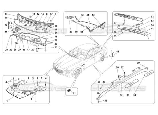 a part diagram from the Maserati Quattroporte M139 (2005-2013) parts catalogue