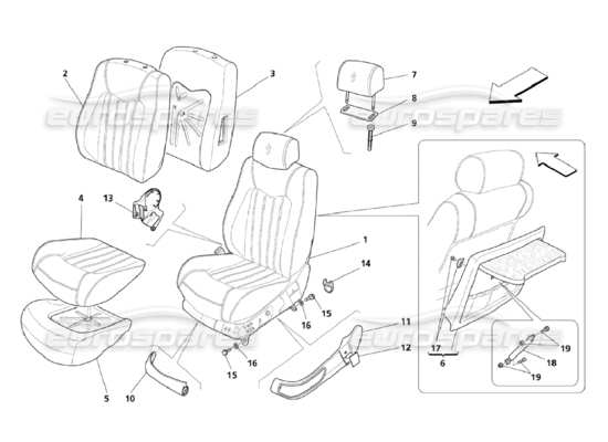 a part diagram from the Maserati Quattroporte M139 (2005-2013) parts catalogue