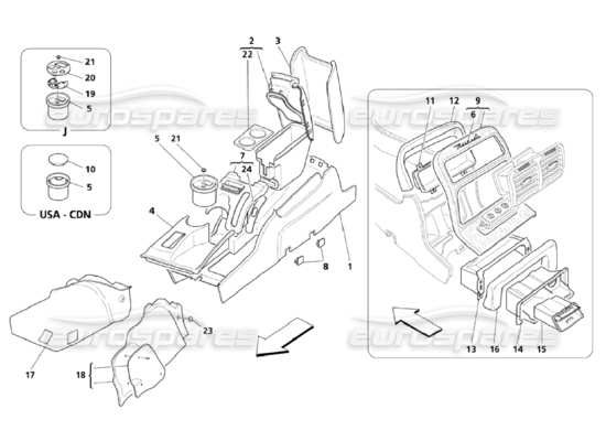 a part diagram from the Maserati Quattroporte M139 (2005-2013) parts catalogue