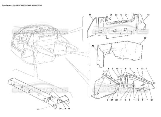 a part diagram from the Ferrari Enzo parts catalogue