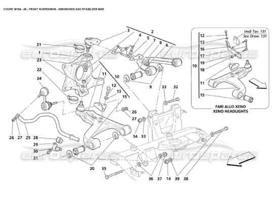 a part diagram from the Maserati 4200 parts catalogue