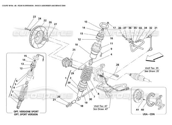 a part diagram from the Maserati 4200 parts catalogue