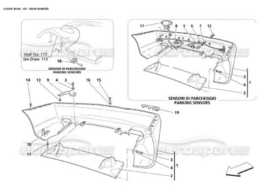 a part diagram from the Maserati 4200 parts catalogue