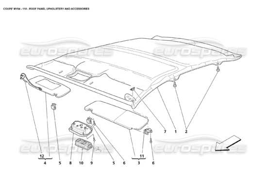 a part diagram from the Maserati 4200 parts catalogue