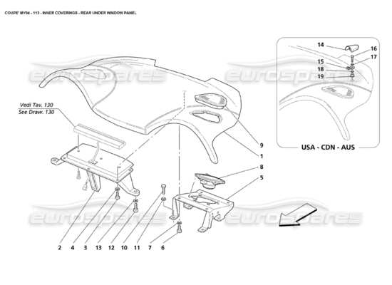 a part diagram from the Maserati 4200 parts catalogue