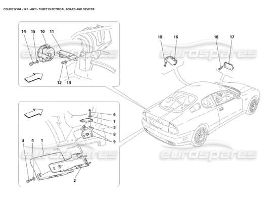 a part diagram from the Maserati 4200 parts catalogue