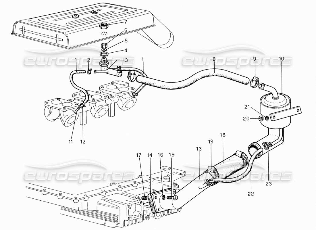 Ferrari 206 GT Dino (1969) Blow - By Parts Diagram