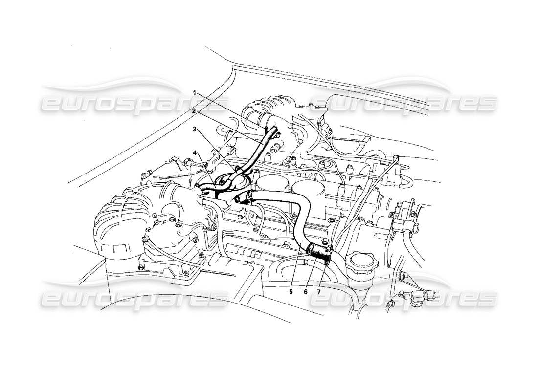 Ferrari 400i (1983 Mechanical) Blow - By System Parts Diagram