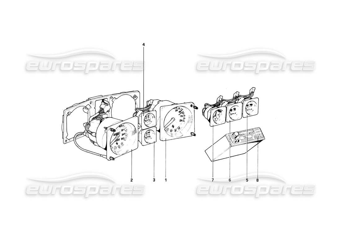 Ferrari 400i (1983 Mechanical) Instruments Parts Diagram