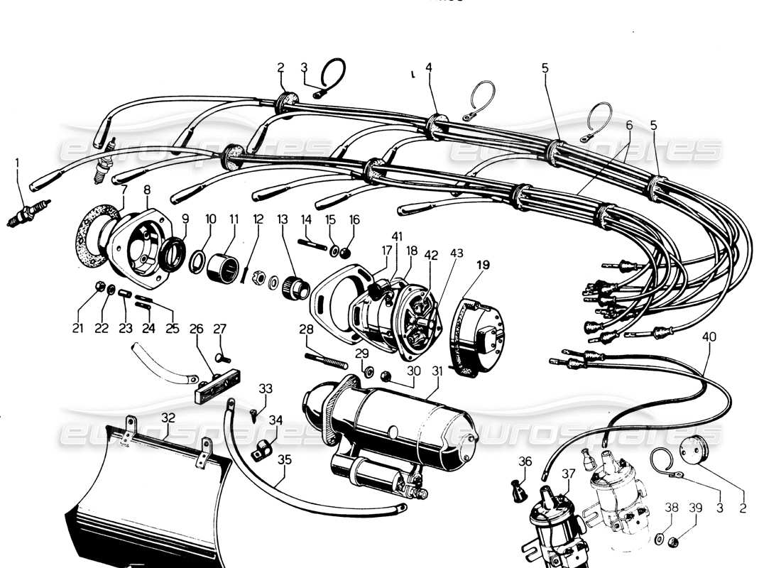 Lamborghini Espada Electrical & Distribution series I Parts Diagram