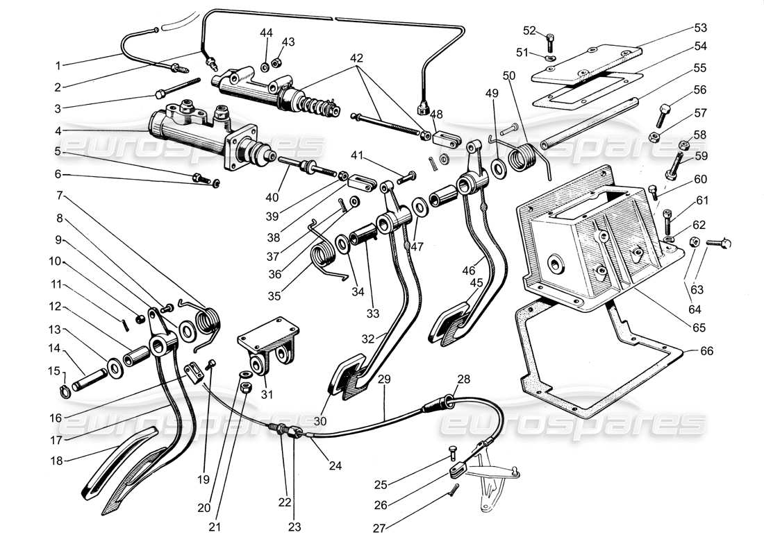 Lamborghini Espada Pedal box Parts Diagram