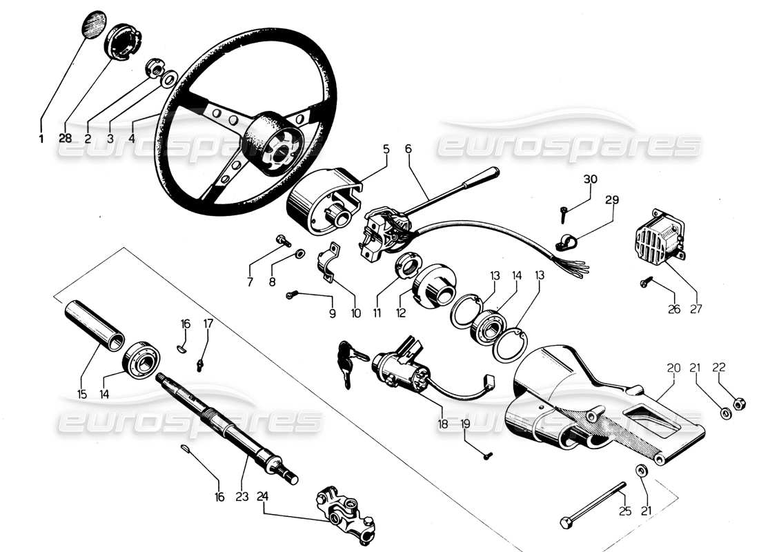 Lamborghini Espada Steering Column Parts Diagram