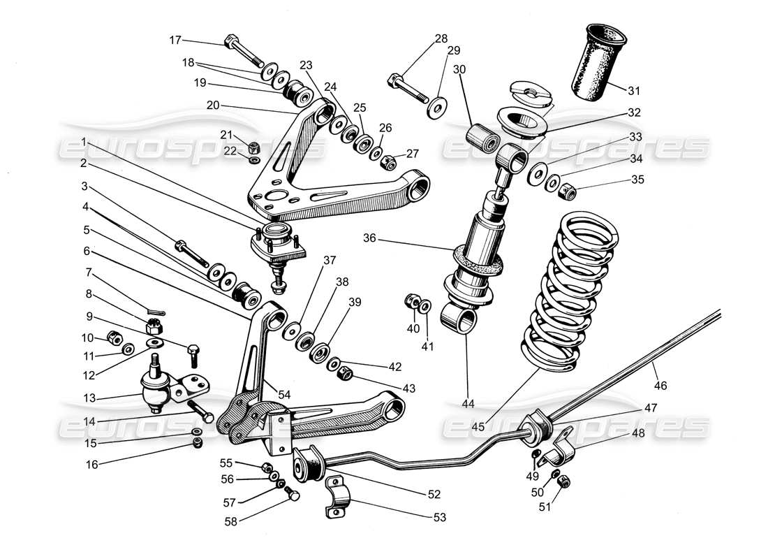 Lamborghini Espada Front Suspension Parts Diagram