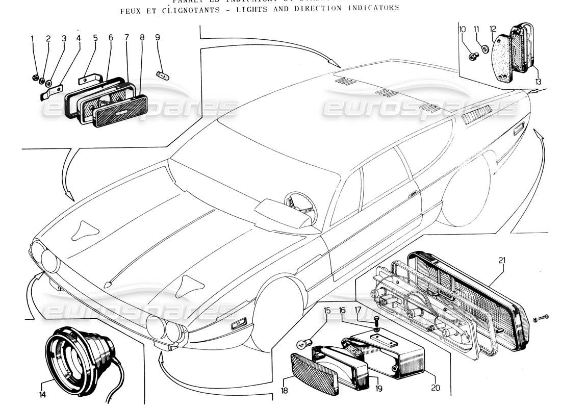 Lamborghini Espada Lights (Germany) Parts Diagram