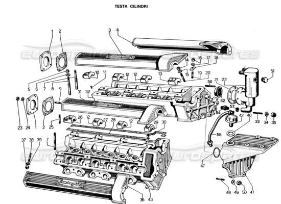 a part diagram from the Lamborghini Espada parts catalogue