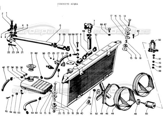 a part diagram from the Lamborghini Espada parts catalogue