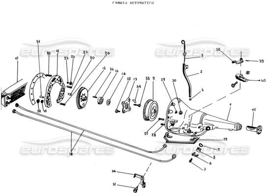 a part diagram from the Lamborghini Espada parts catalogue