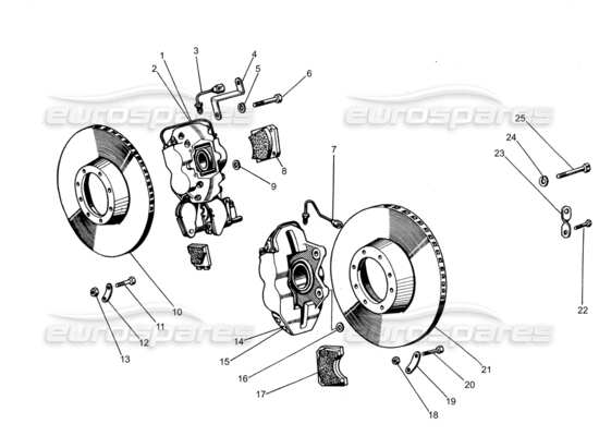 a part diagram from the Lamborghini Espada parts catalogue