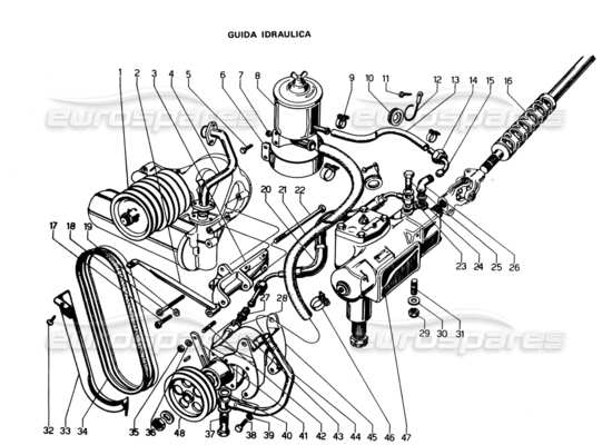 a part diagram from the Lamborghini Espada parts catalogue