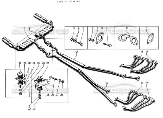 a part diagram from the Lamborghini Espada parts catalogue