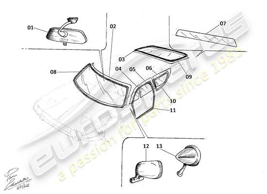 a part diagram from the Lamborghini Espada parts catalogue