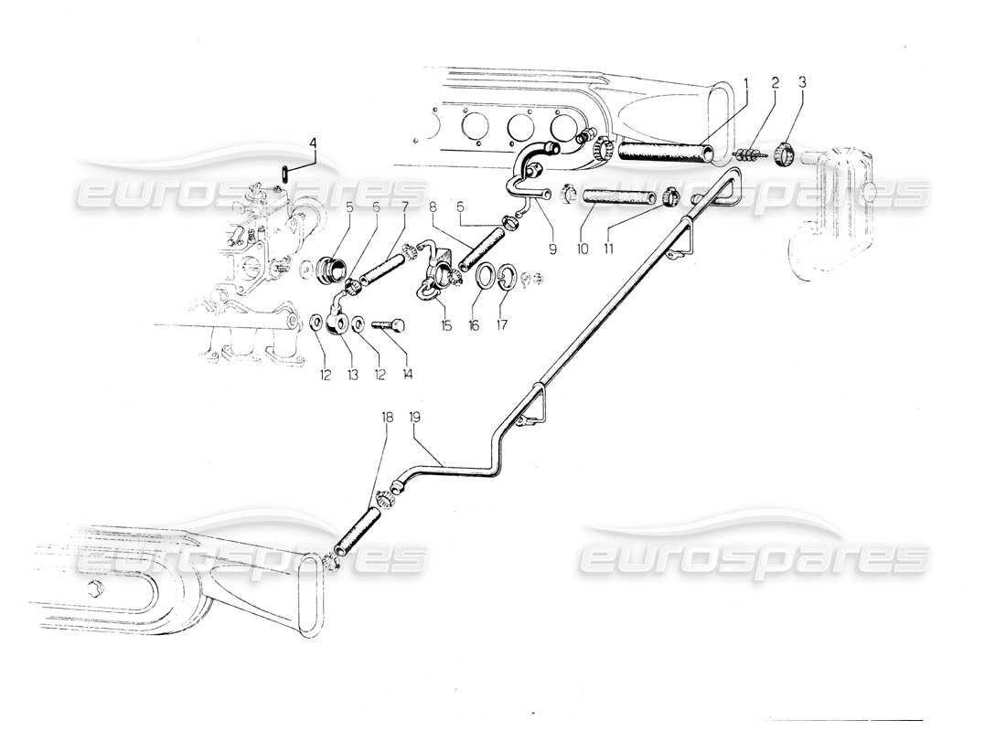 Lamborghini Countach LP400 fuel system Parts Diagram