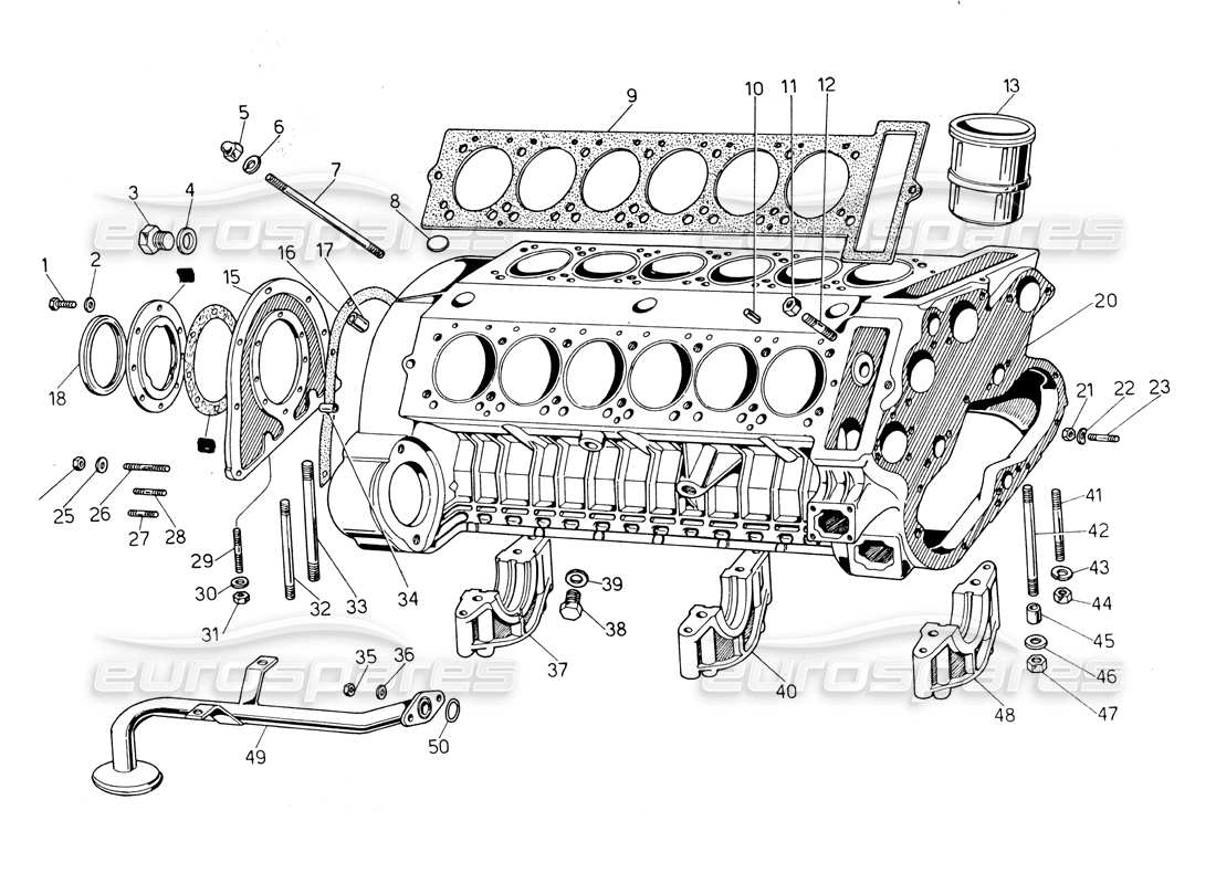 Lamborghini Countach LP400 crankcase Parts Diagram